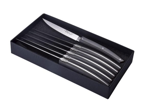 goyon-chazeau 6878 coffret de table acier X46CR13 mat manche 23 cm gris galet