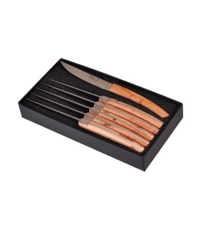 goyon-chazeau 6876 coffret de table acier X46CR13 mat manche 23 cm genèvrier