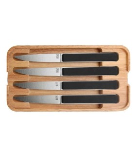 tb 50017 couteau acier inox mat manche 22,5 cm noir