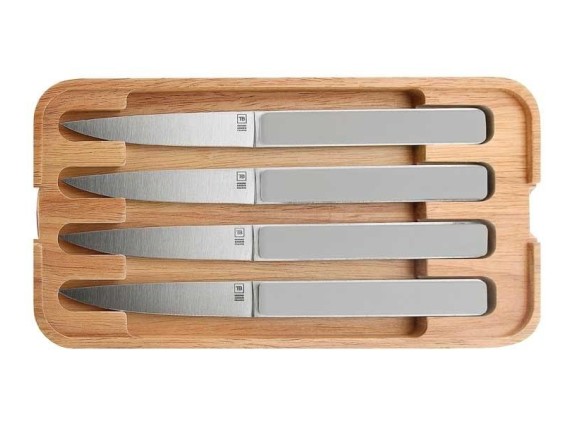 tb 50026 couteau acier inox mat manche 22,5 cm gris