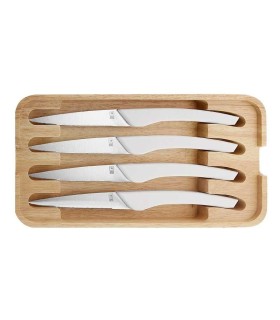 tb 60094 couteau acier inox mat manche 22,5 cm blanc