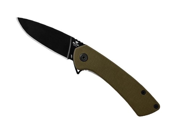 buck 7040.grs couteau lame 10 cm acier manche 12,5 cm vert olive