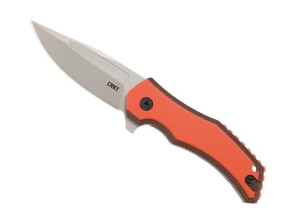 crkt 2372.cr couteau lame 8 cm acier 1,4116  manche 9,5 cm orange/noir