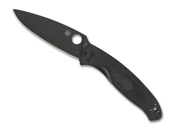 spyderco c142pbbk couteau lame 11,5 cm acier 8Cr13MoV  manche 13 cm noir