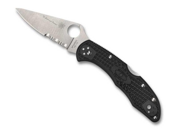 spyderco c11fpsbkbl couteau lame 8,5 cm vg-10 manche 11 cm noir/bleu