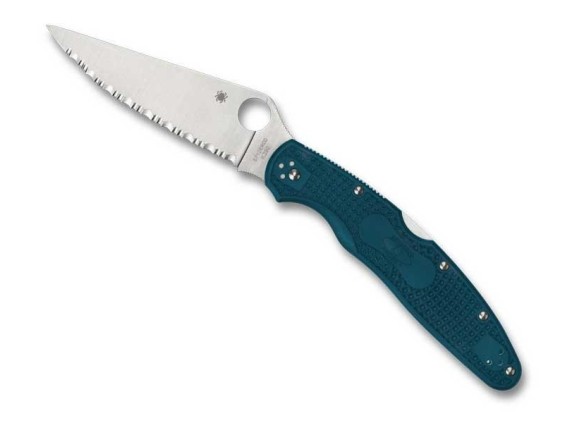 spyderco c07fs4k390 couteau lame 12,5 cm acier K390 Bohler manche 14 cm bleu