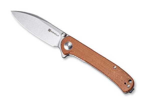 sencut sa03d couteau lame 8 cm acier 9Cr18MoV manche 10 cm marron