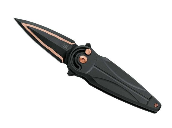 fox production fx.551ticop couteau lame 8 cm acier carbone c70 manche 10 cm noir