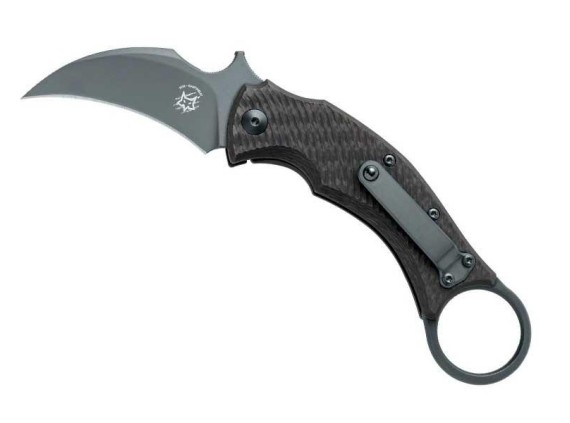 fox production fx.591ticb couteau lame 8,2 cm acier elmax manche 10,5 cm noir