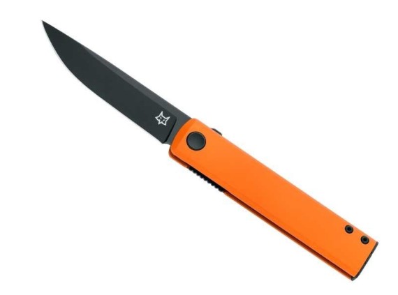 fox production fx.543alo couteau lame 8,2 cm acier inox becut manche 10,5 cm orange