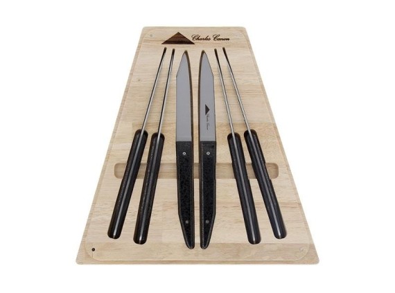 charles canon chc.t6chp coffret de table acier 12c27 manche 23 cm noir