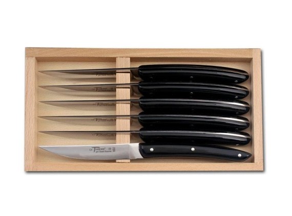 dozome 3218 coffret de table inox manche 23 cm noir mat