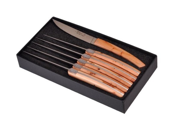 goyon-chazeau 6876 coffret de table acier X46CR13 mat manche 23 cm genèvrier