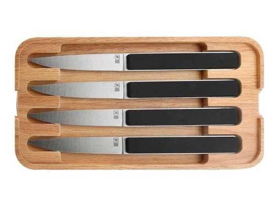 tb 50017 couteau acier inox mat manche 22,5 cm noir