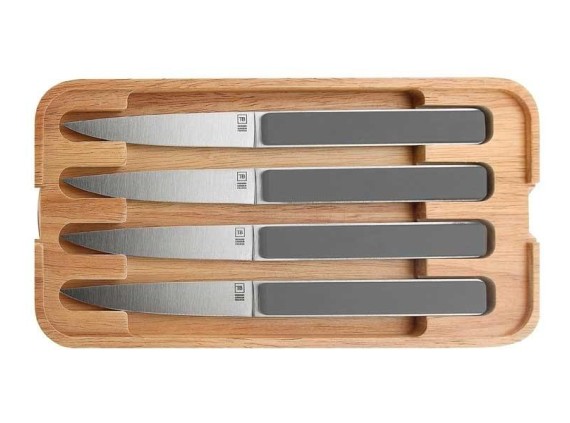 tb 50027 couteau acier inox mat manche 22,5 cm ardoise