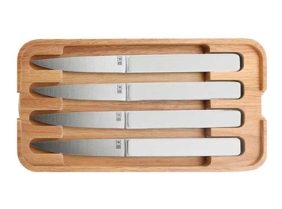 tb 50024 couteau acier inox mat manche 22,5 cm blanc