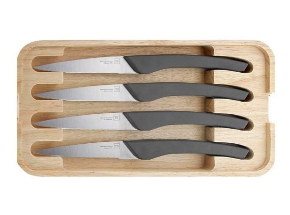 tb 60095 couteau acier inox mat manche 22,5 cm ardoise