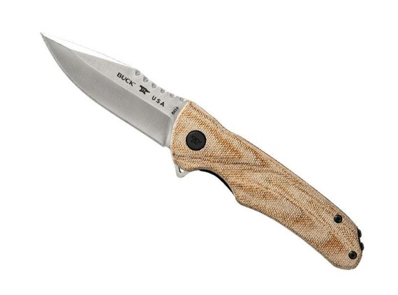 buck 7841.tns couteau lame 8,5 cm acier manche 11 cm micarta naturel