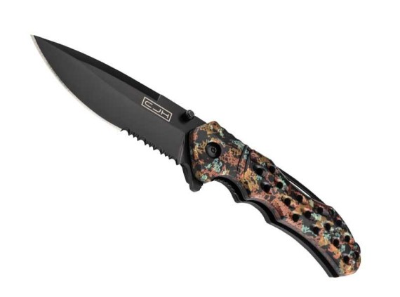 herbertz he.44009 couteau lame 10,5 cm acier manche 12 cm décor camouflage