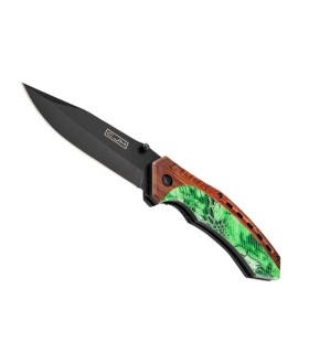 herbertz he.44011 couteau lame 10,5 cm acier manche 12 cm décor imprimé 3d bois/camouflage