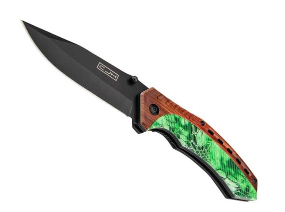 herbertz he.44011 couteau lame 10,5 cm acier manche 12 cm décor imprimé 3d bois/camouflage