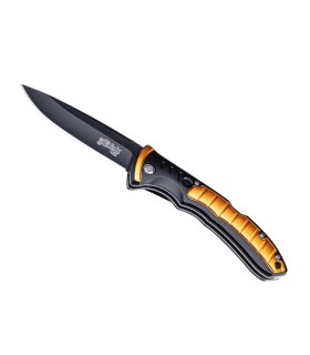 herbertz he.55001 couteau lame 10 cm acier manche 11,5 cm noir/orange