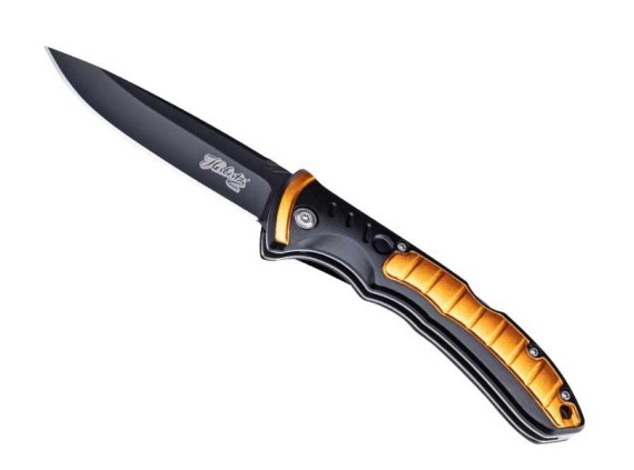 herbertz he.55001 couteau lame 10 cm acier manche 11,5 cm noir/orange