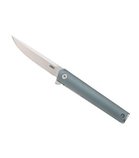 crkt 7095.cr couteau lame 7,5 cm acier 1,4116 satiné manche 9 cm gris/bleu