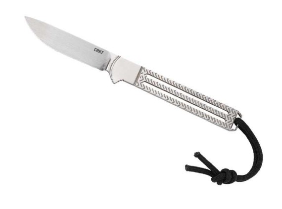 crkt 7524.cr couteau lame 6 cm acier 420j2 manche 6 cm gris