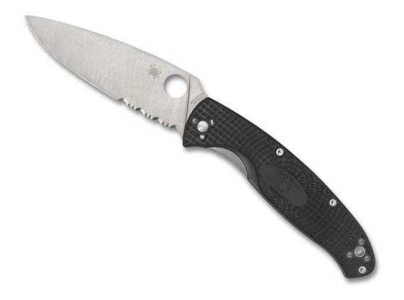 spyderco c142psbk couteau lame 11,5 cm acier 8Cr13MoV  manche 13 cm noir