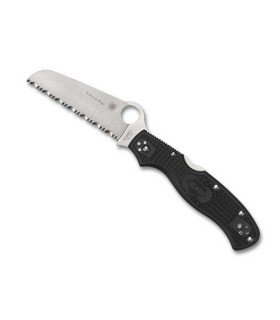 spyderco c14fsbkbl3 couteau lame 10,2 cm vg-10 manche 12 cm noir/bleu