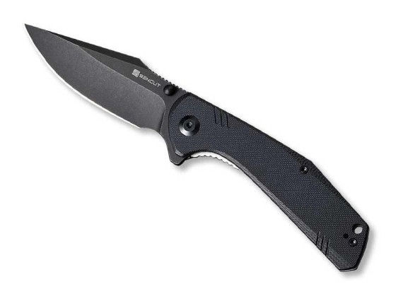 sencut sa02c couteau lame 9,5 cm acier d2 satiné manche 11,5 cm noir