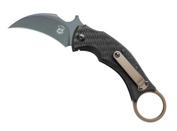 fox production fx.591ticbr couteau lame 8,2 cm acier elmax manche 10,5 cm bronze