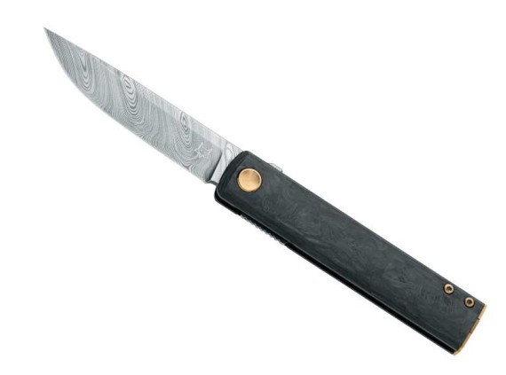 fox production fx.543dcf couteau lame 8,2 cm acier damas inox ds93x manche 10,5 cm marbrée