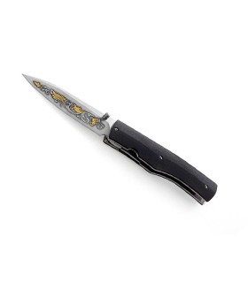 maserin 392.kt couteau lame 8 cm acier n690co manche 10 cm ébène