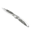 k2 k2.19m couteau lame 10 cm  acier Z40C13 microbillé  manche 11,5 cm décor tropical