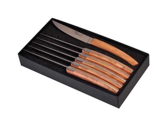 goyon-chazeau 6875 coffret de table acier X46CR13 mat manche 23 cm olivier