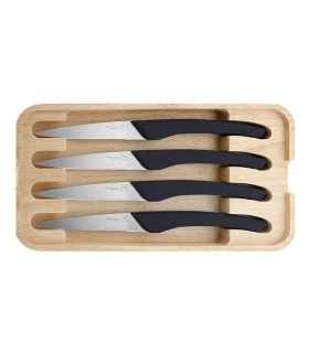 tb 60091 couteau acier inox mat manche 22,5 cm noir