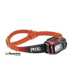 petzl e095bb01 Lampe frontale Swift rl orange compac/multifais., ultra-puis./recharg, dotée techno. reactive lighting. 1100 l..