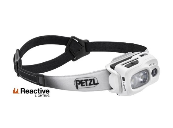 petzl e095bb02 Lampe frontale Swift rl blanche compac/multifais., ultra-puis./recharg, dotée techno. reactive lighting. 1100 l..