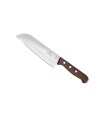 Victorinox 6.8520.17g Couteau Santoku, lame alvéolée 17 cm inox, manche érable modifié, en boîte cadeau.