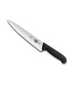 Victorinox 5.2033.22 Couteau découper/cuisine, lame à dents 22 cm inox, manche fibrox noir.