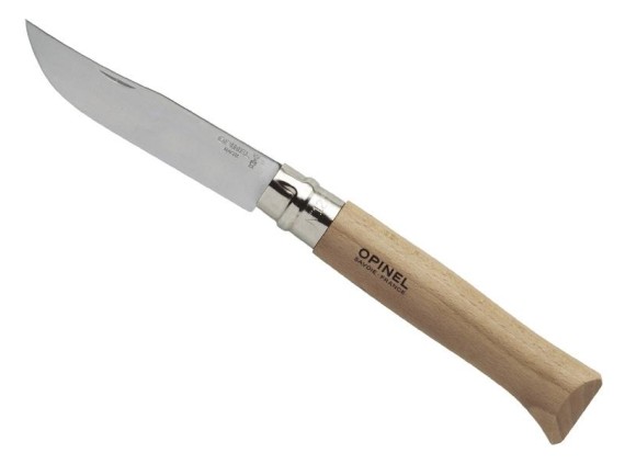 OPINEL 952.12 couteau n° 12VRI, lame inox, manche 16 cm hêtre, virole tournante.