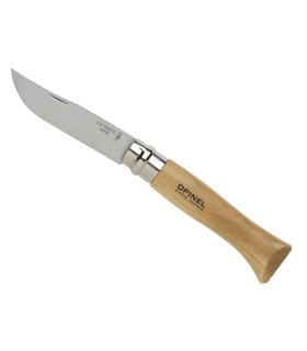 OPINEL 952.09 couteau n° 9VRI, lame inox, manche 12 cm hêtre, virole tournante.