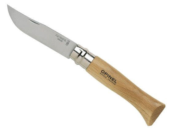 OPINEL 952.09 couteau n° 9VRI, lame inox, manche 12 cm hêtre, virole tournante.